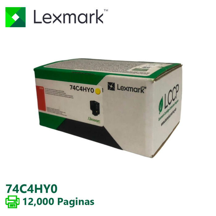 Toner Lexmark 74C4HY0 Original Amarelo | AcessoShop