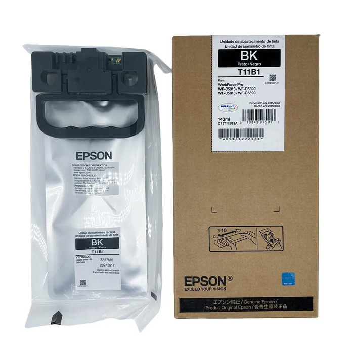 Cartucho Epson C13T11B12 Preto Original WorkForce C529R