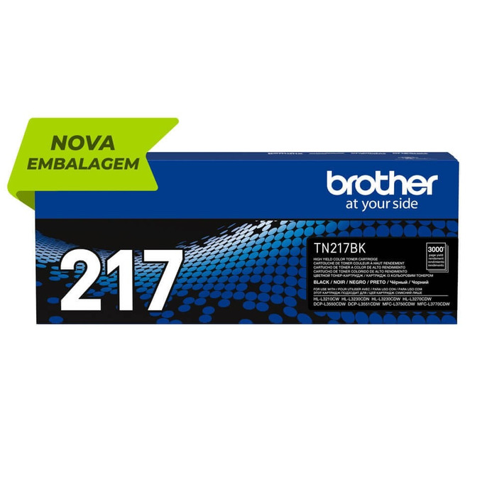Toner Brother TN-217BK Original Preto para HL, DCP e MFC