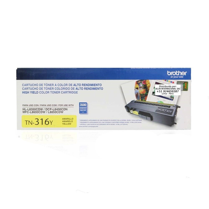 Toner Brother TN-316Y | Amarelo Original HL-L8350CDW